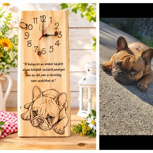 🐾 Kutyás, egyedi fa falióra – fénykép alapján készült