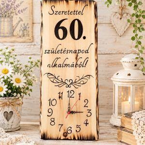🎁 Születésnapi 60-as falióra – egyedi, kézműves ajándék